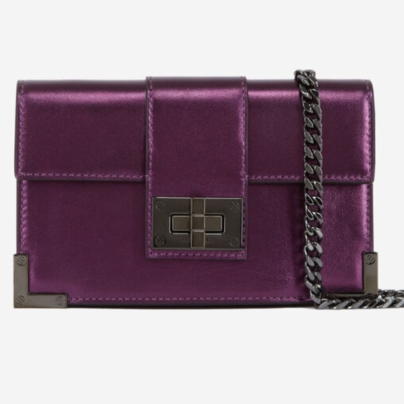 The Kooples Handbags - Small Purple  Leather Clutch Bag from The Kooples
